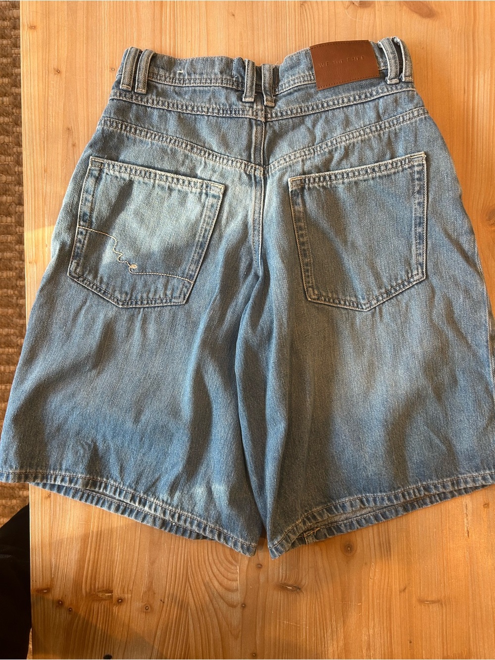 We The Free Relaxed High-Waist Light Blue Denim Bermudas - Picture 2 of 5